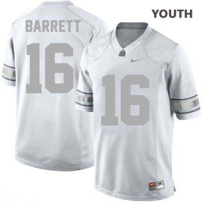 Ohio State Buckeyes Youth J.T. Barrett #16 White Authentic Nike Platinum Gray Number College NCAA Stitched Football Jersey UK19I57XW